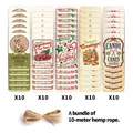 Set dettagliato di 50 etichette natalizie vintage con cordino per pacchetti regalo - Stile Babbo Natale E Camion Rosso (QT1562-4)