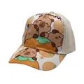 Kinder Capybara Mesh Baseballkappe mit orangefarbenem Schirm und Sonnenschutz für Kinder - Verstellbar / Beige