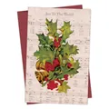 Funny Christmas card with Joy To The World sheet music and festive red envelope - Joy To The World Music Score Style (QT1088)