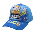 Blauwe kinderpet met graafmachine print en NICE-tekst op de klep voor jongens - Verstelbaar / Olifant Graafmachine Blauwe Stijl