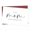 Elegant white wedding day greeting card for mom with premium burgundy envelope - To My Mom Wedding Card Style (QT1097-1)