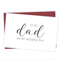 Minimalist 'To My Dad' wedding card with elegant burgundy envelope set - To My Dad Wedding Card Style (QT1097-2)