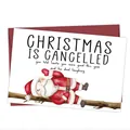 Funny Christmas Is Cancelled greeting card with red envelope and laughing Santa illustration - Christmas Is Cancelled Humorous Card(QT1097-3)