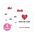 Detail of 4 funny self-adhesive wine labels with heart pattern for anniversary gifts - Anniversary Humorous Parody Style (QT772-10)