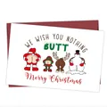 Funny Christmas card with cartoon characters and red envelope for holiday greetings - Nothing Butt Merry Christmas Pun Card(QT1097-4)