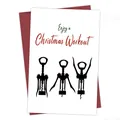 Funny Christmas workout greeting card with corkscrew silhouette and red envelope - Christmas Workout Corkscrew Card(QT1097-7)
