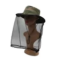 Cappello mimetico antizanzare a 360 gradi con top traspirante e cordino regolabile - Verde Mimetico