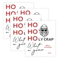 4er-Set lustige Weihnachts-Weinetiketten mit Weihnachtsmann-Grafik und Text für Flaschen - Cool Santa What A Year Stil (QT1517-5) / 4 Stück
