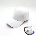 Klassische reinweiße Baumwoll-Baseballkappe mit verstellbarer Metallschnalle - Verstellbar / Weiß