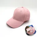 Rosa Baumwoll Baseballkappe mit verstellbarer Metallschnalle und gebogenem Schirm - Verstellbar / Hellrosa