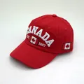 Rote Baumwoll-Basecap mit weißem 3D-Kanada-Stick und Details der Nationalflagge - Verstellbar / Rot