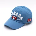 Light blue Canada baseball cap with 3D embroidery and flag detail in cotton - Adjustable / Sky Blue