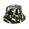 Unisex camouflage boonie hat with SPORT strap and breathable eyelets for outdoor hiking - M (56-58cm) / Camouflage 1