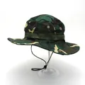 Outdoor boonie hat in jungle camouflage pattern with adjustable drawstring chin strap - Classic Jungle Camouflage Style (Style 7)