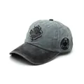 Two-tone grey washed cotton baseball cap featuring Canadian maple leaf embroidery - Adjustable / Gray