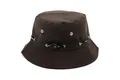 Unisex dark brown outdoor sun hat with camouflage style, sport drawstring and metal eyelets - M (56-58cm) / Coffee