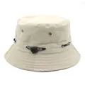Khaki camouflage boonie hat with adjustable SPORT drawstring and breathable eyelets - M (56-58cm) / Beige