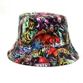 Detail of the vibrant tattoo-style koi and tiger prints on this bucket hat - M(56-58cm) / Multicolor Pattern Style 1