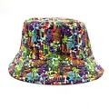 Graffiti bucket hat for men and women with colorful street art prints for sun protection - M(56-58cm) / Multicolor Pattern Style 2