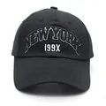 Gorra de béisbol clásica de algodón negro con detalle bordado NEW YORK 199X blanco - Ajustable / Negro