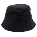 Klassischer schwarzer Anglerhut aus Baumwolle mit flacher Oberseite und genähter Krempe als Sonnenschutz - Schwarz / M (56-58cm)