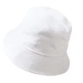 Classic white cotton bucket hat with parallel stitching on the brim for sun protection - White / M (56-58cm)