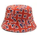 Unisex Union Jack printed bucket hat with red, blue, and white flag pattern design - M(56-58cm) / Union Jack Print (Style 1)