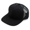 Cappello hip-hop nero con visiera piatta, fronte solida e rete posteriore traspirante - Regolabile / Nero