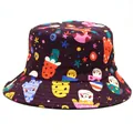 Cappello a secchiello reversibile viola con motivi di funghi e fiori per la protezione solare - M / Stile Uno Stampa Fungo Viola