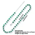 Detail view of heart-shaped green zircon necklace with 35+5cm adjustable chain length - Green Silver Base (No.10)
