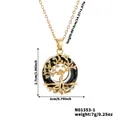 Goldene Lebensbaum-Halskette mit schwarzem Inlay auf 40+5cm Kette und 2,7x2cm Anhänger - Schwarz (N01353-1)