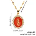 Dimensiones del colgante religioso con tamaño 2,1x1,6cm y longitud de cadena 40+5cm - Red (N01404-2B)