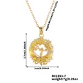 Gold life tree necklace with yellow crystal pendant and adjustable chain length - Yellow/Phantom Color (N01353-7)