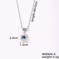 Schildkröten-Halskette mit blauem Auge, 2,4 cm hoher Anhänger und 45 cm Kettenlänge - Schildkrötenform (N00844-4)