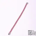 Dreireihiges silbernes Tennisarmband mit runden rubinroten Strasssteinen und Verschluss - Rosa