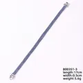 Dreiihiges blaues Saphir-Kristallarmband in Silberoptik, Länge 17 cm und Breite 0,5 cm - Saphirblau