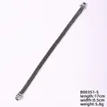 Three-row black rhinestone tennis bracelet in silver finish 17cm length for women - Black Zirconia