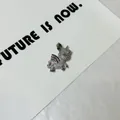 Pendentif licorne élégant en argent avec zircons et pierres précieuses sur carte blanche - Pendentif Seul (Sans Chaîne) / Argent