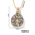 Collier avec pendentif O en zircone colorée et chaîne dorée avec extension N00888GC-O - Style O / Or