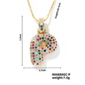 Collier doré avec pendentif lettre P orné de pierres en zircone multicolores - Style P / Or
