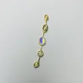 Detailed macro view of gold tassel necklace pendant with crystals and iridescent opal stone - Iridescent White (Gold 6)