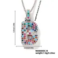 Collana con ciondolo lettera B con zirconi colorati e finitura in argento scintillante - Argento Multicolore B