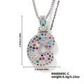 Collana con ciondolo a lettera C in argento con zirconi cubici colorati incastonati - Argento Multicolore C