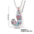 Collana in argento con ciondolo a forma di lettera J e zirconi colorati incastonati - Argento Multicolore J