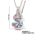 Collana con ciondolo lettera S argento e pietre di zirconi cubici multicolore - Argento Multicolore S