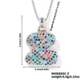 Collana hip hop color argento con ciondolo lettera Z e zirconi rotondi colorati - Argento Multicolore Z