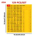 129-piece yellow adhesive breaker box panel labels for home electrical identification - Yellow Background Style (QT725-2)