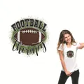 Detail of American football therapy heat transfer print on white cotton t-shirt - Football Therapy Text Style (QT755-2)