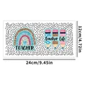 Detailed dimensions of UV DTF transfer sticker for 16oz glass with teacher life design - Teacher Life Leopard Rainbow Style (QT749-7)