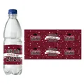 Detail of 2025 graduation water bottle labels with Congrats Grad text and stars - Burgundy Congrats Style (QT1269-1)